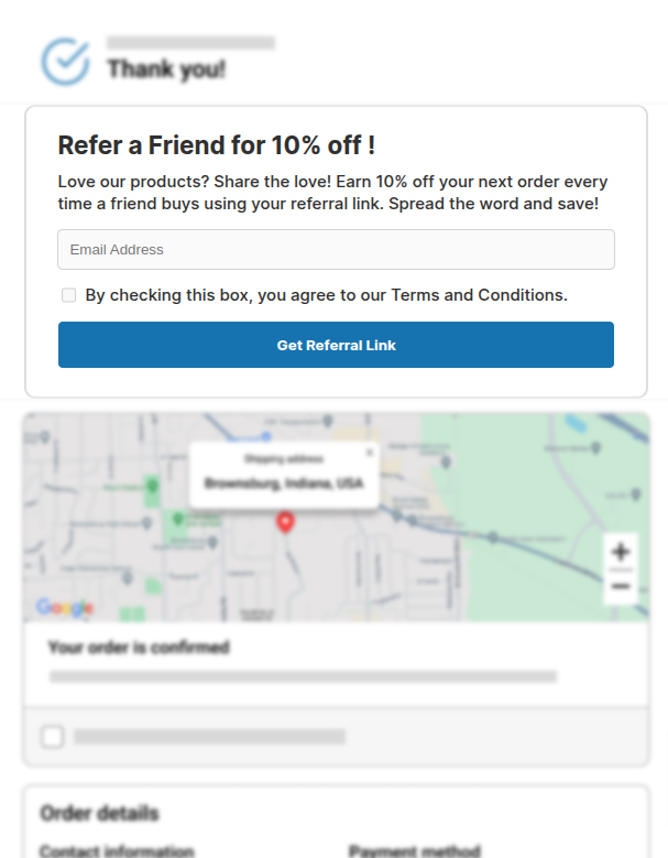 Affiliate Thank you page.