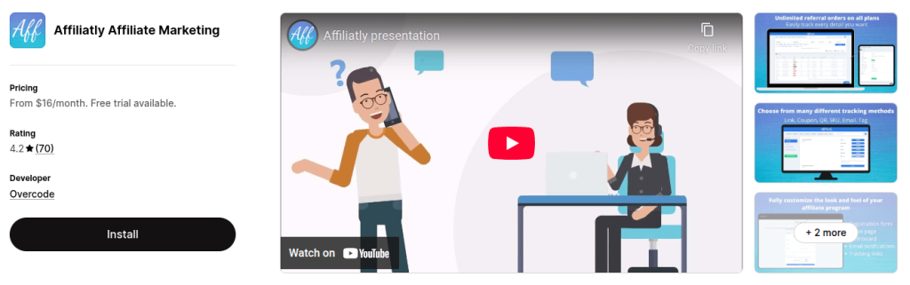 Affiliately Shopify affiliate app