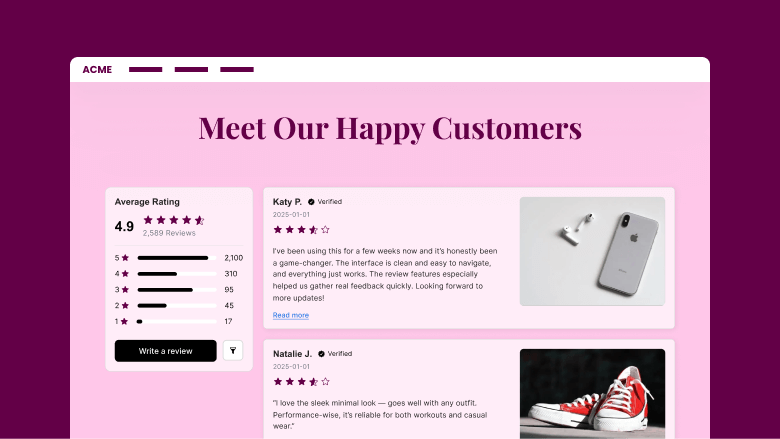 All Reviews Page - Variant 2