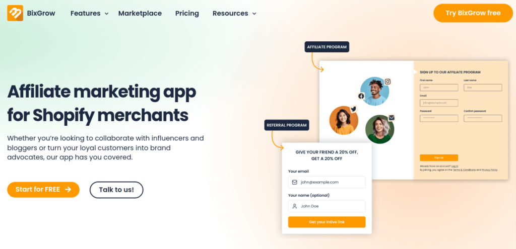 BixGrow Shopify Affiliate App