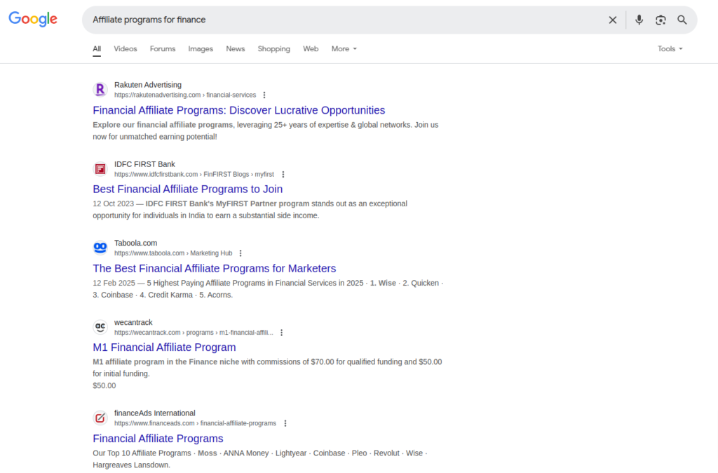 Finance Affiliate Program