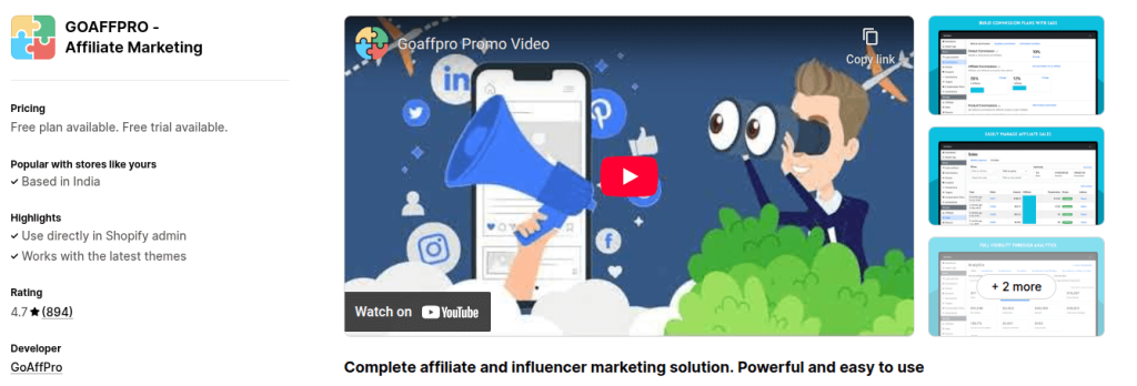 GoAffPro Shopify Affiliate App