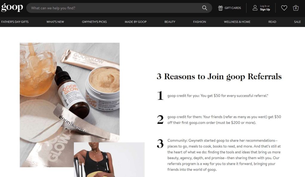 Goop Referral Program