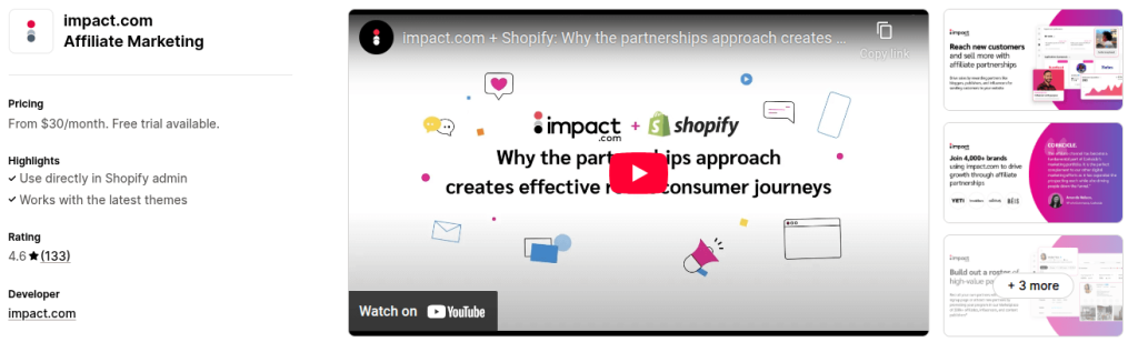 Impact Shopify Influencer App