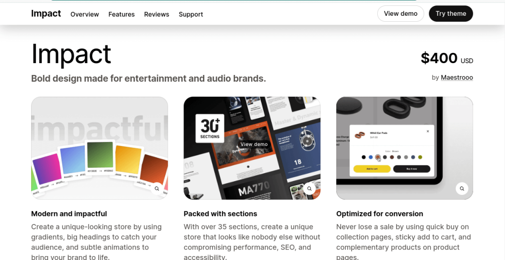 Impact shopify theme