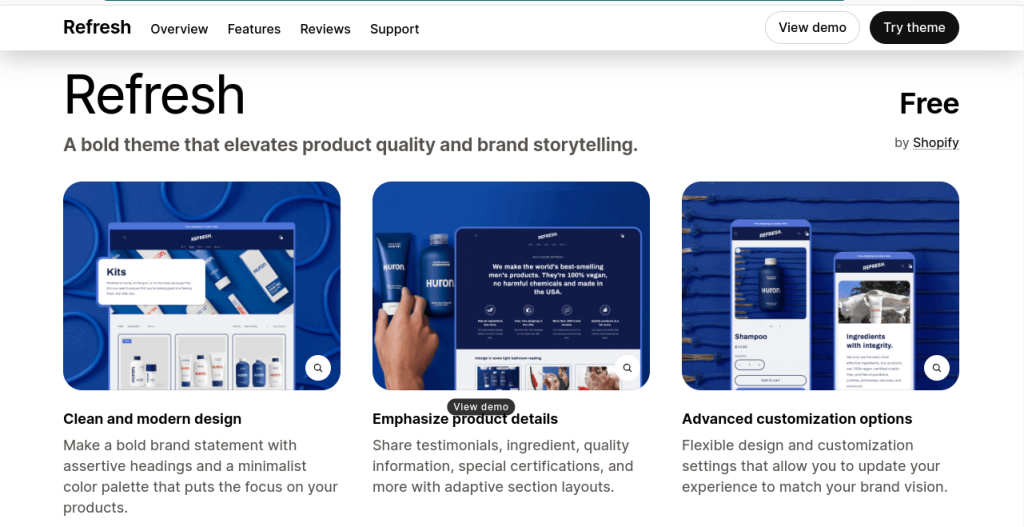 Refresh shopify theme