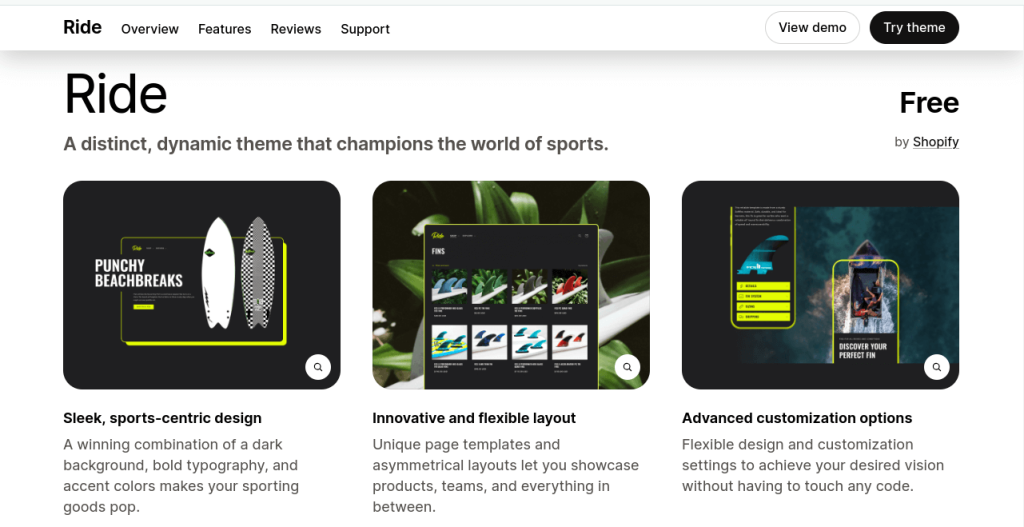 Ride shopify theme