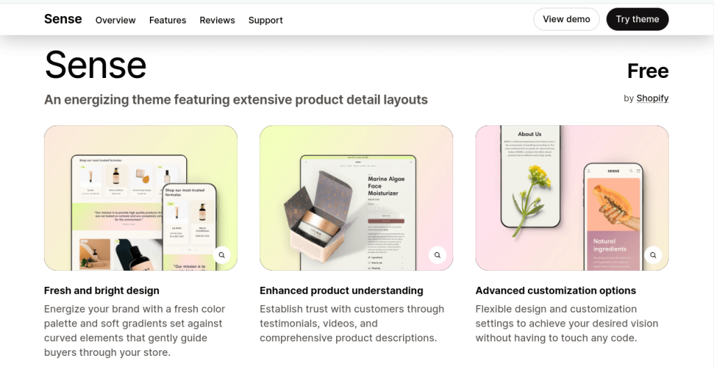 Sense shopify theme