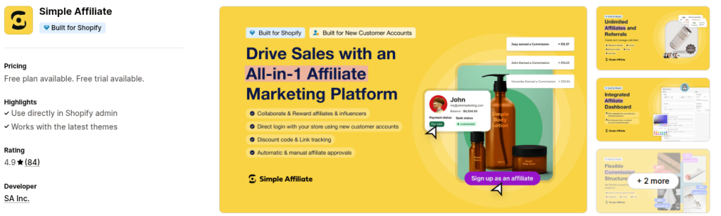 Simple Affiliate Shopify App