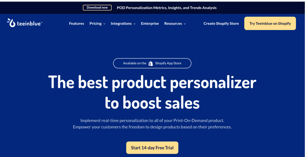 Teeinblue product personalization