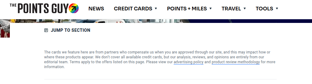The Points Guy Affiliate Disclosure