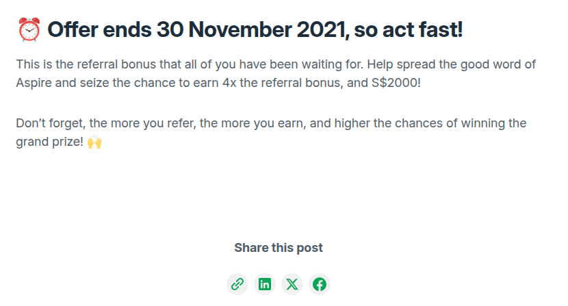 Time Sensitive Referral Offer