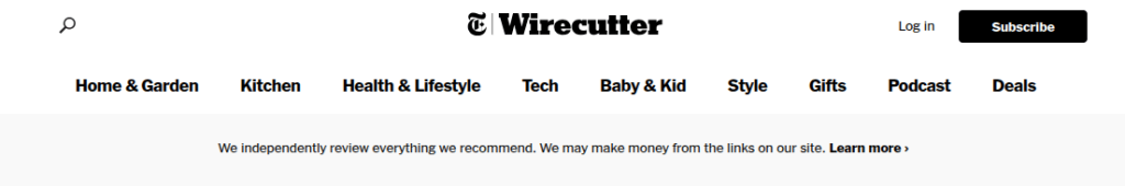 Wirecutter Affiliate Disclosure