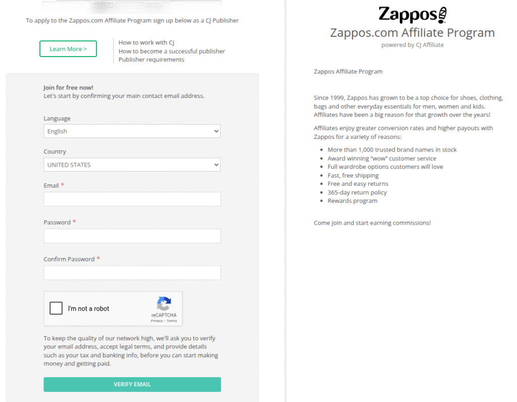 Zappos Form