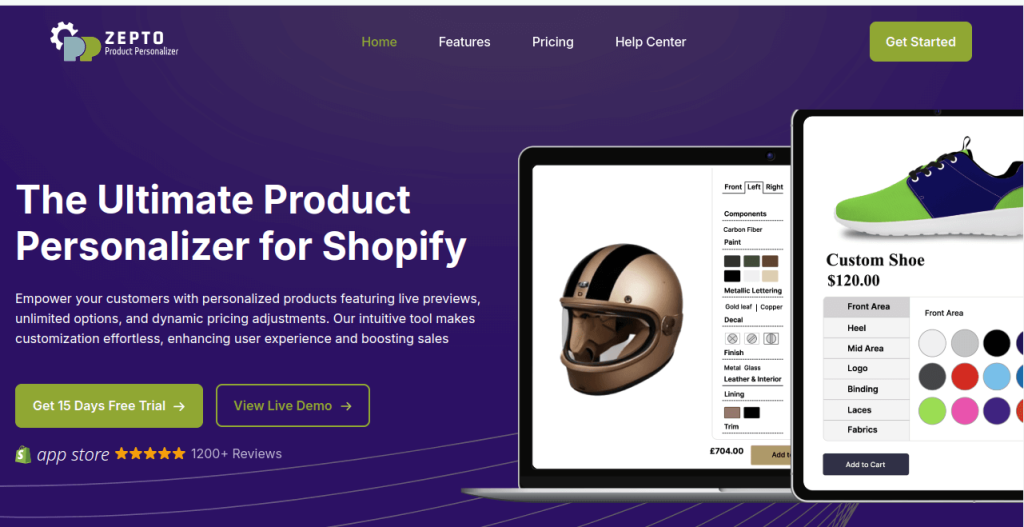 Zepto product personalizer