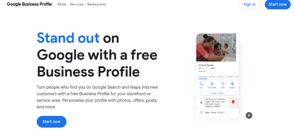 Google review homepage