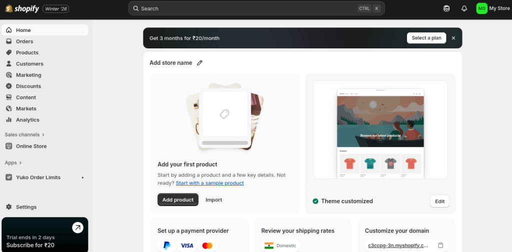 Yuko order limit in store