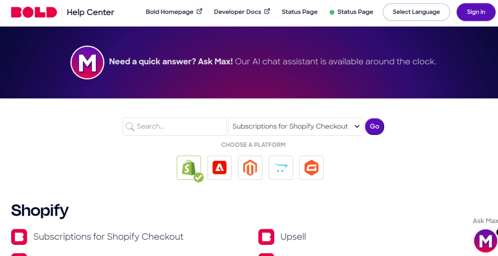 Boldcommerce homepage