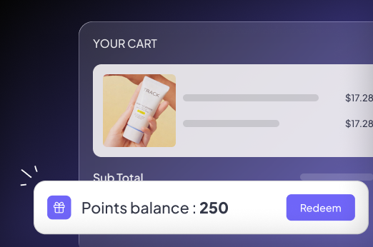 Cart redeem Widget