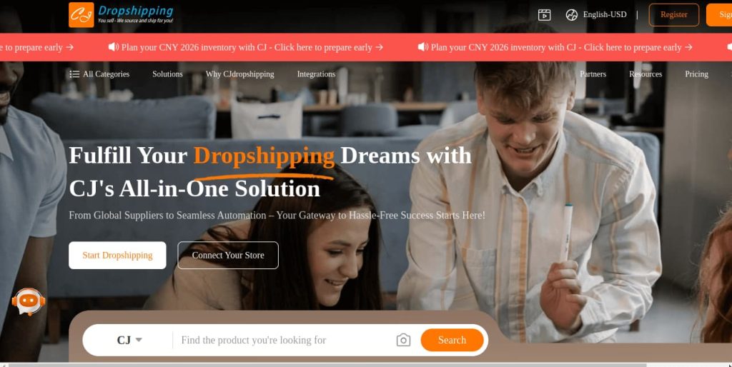 Cjdropshipping homepage