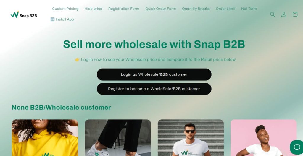 Snap homepage