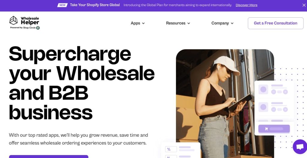 Wholesale pricing homepage