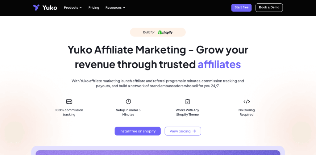 Yuko affiliate marketing homepage