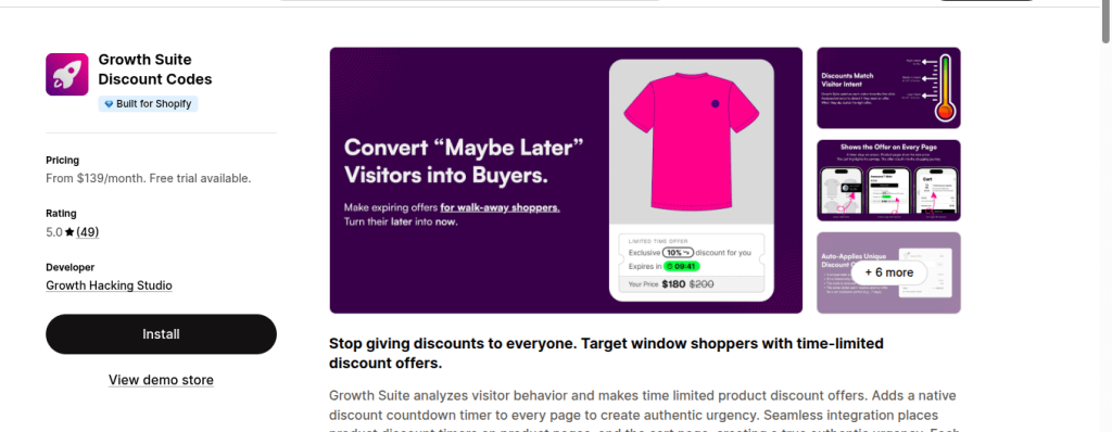 Growth suite shopify app store listing