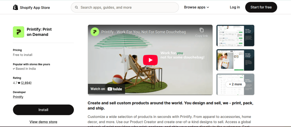 Printify budget print on demand