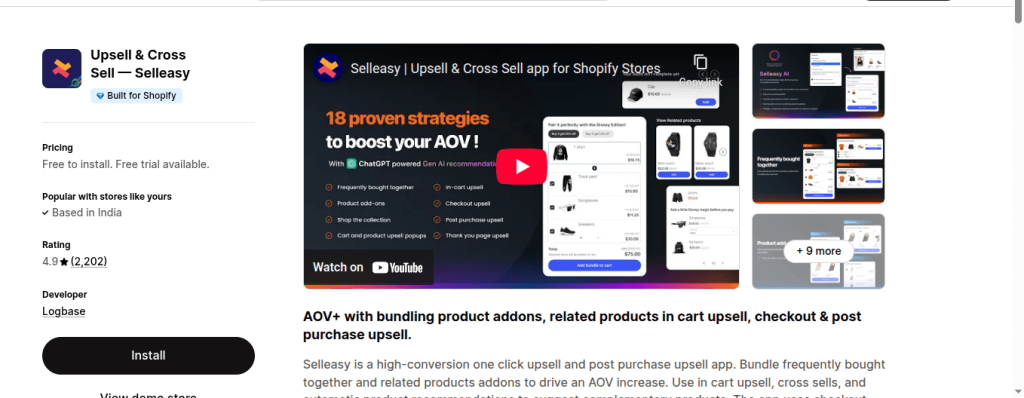 Selleasy shopifypage listing