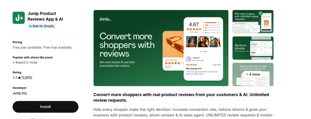 Junip – Best for Developers and Headless Shopify